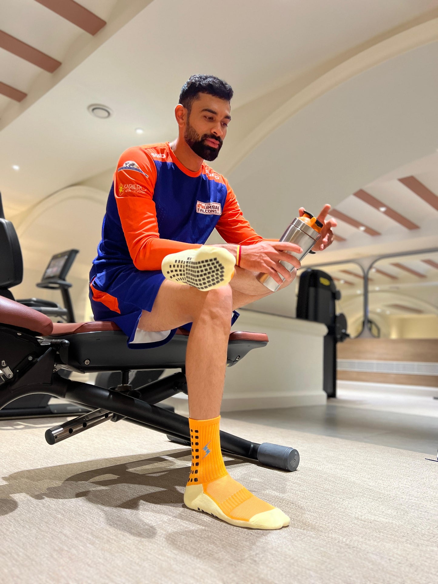 Orange Snick Grip Socks